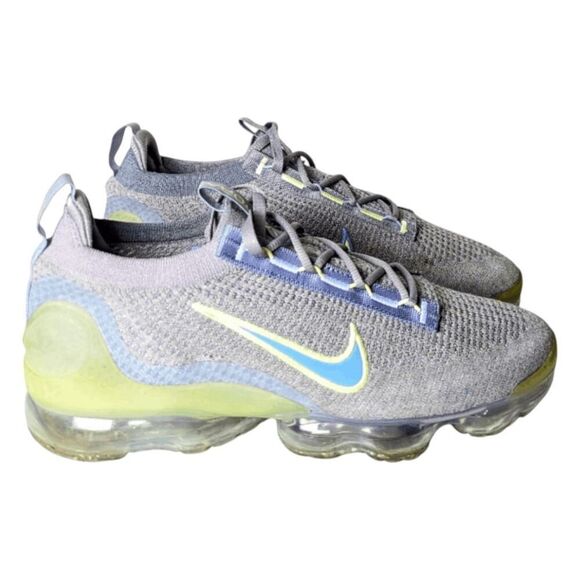 NIKE Air VaporMax 2021 FK "Grey Light Liquid Lime" Running Shoes Size 10 - Picture 2 of 15